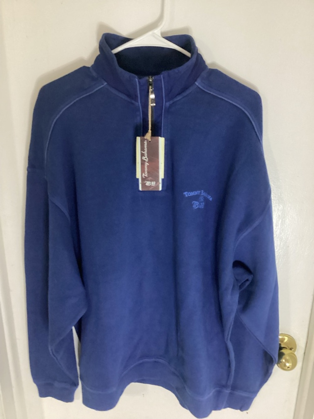 Tommy Bahama TB18 Golf Men’s Blue Quarter-Zip Fleece Pullover Size Large
